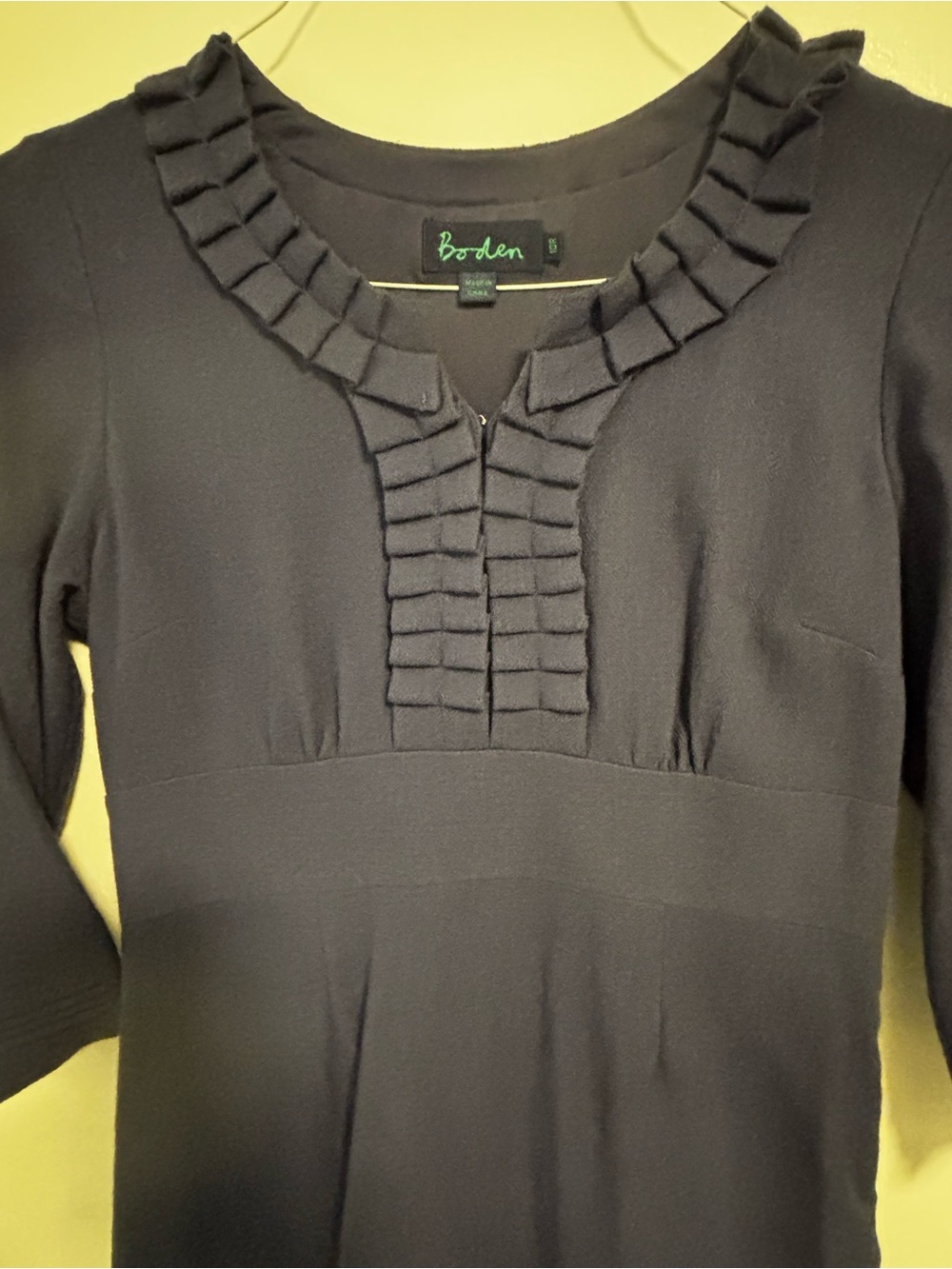 Boden Navy Ruffle-Front  Dress - Picture 3 of 5